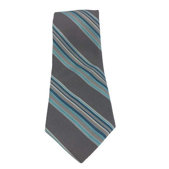 Youth Gray and Blue Clip on Tie - Picture 1 of 7
